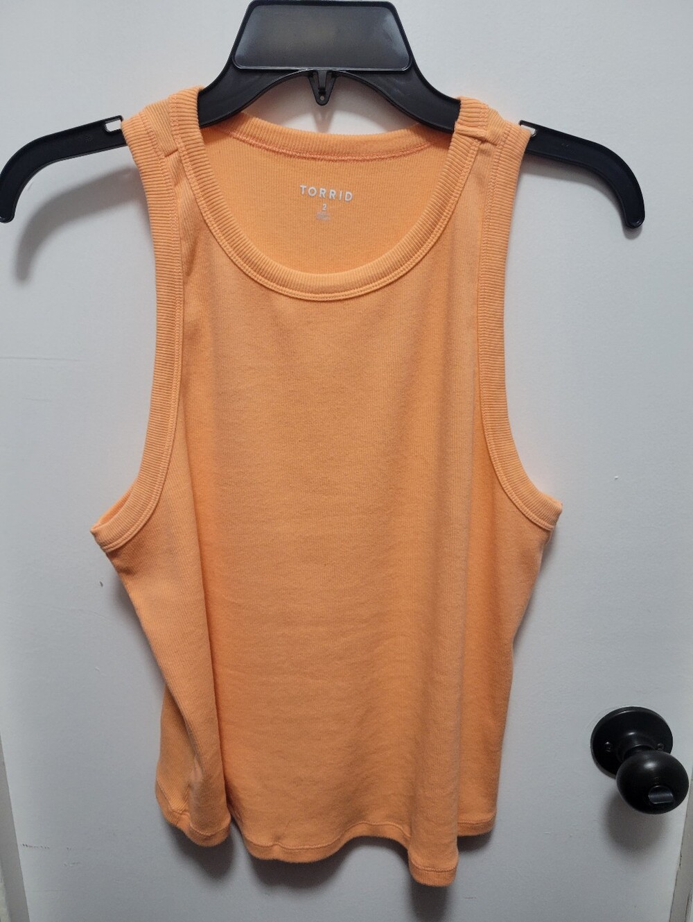 torrid Peachy Orange Ribbed-Trim Tank Top